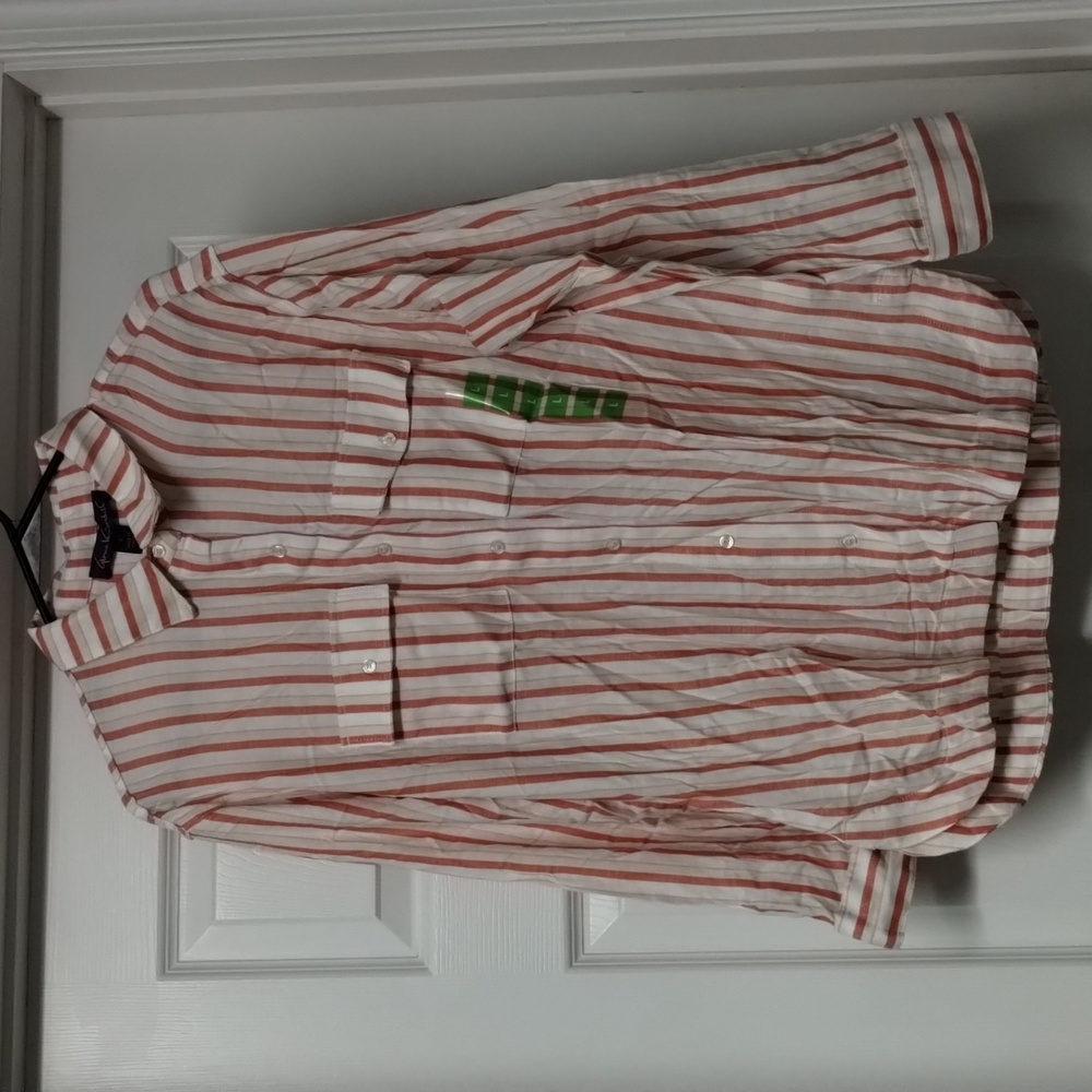 Gloria Vanderbilt multi stripe woven top size large women